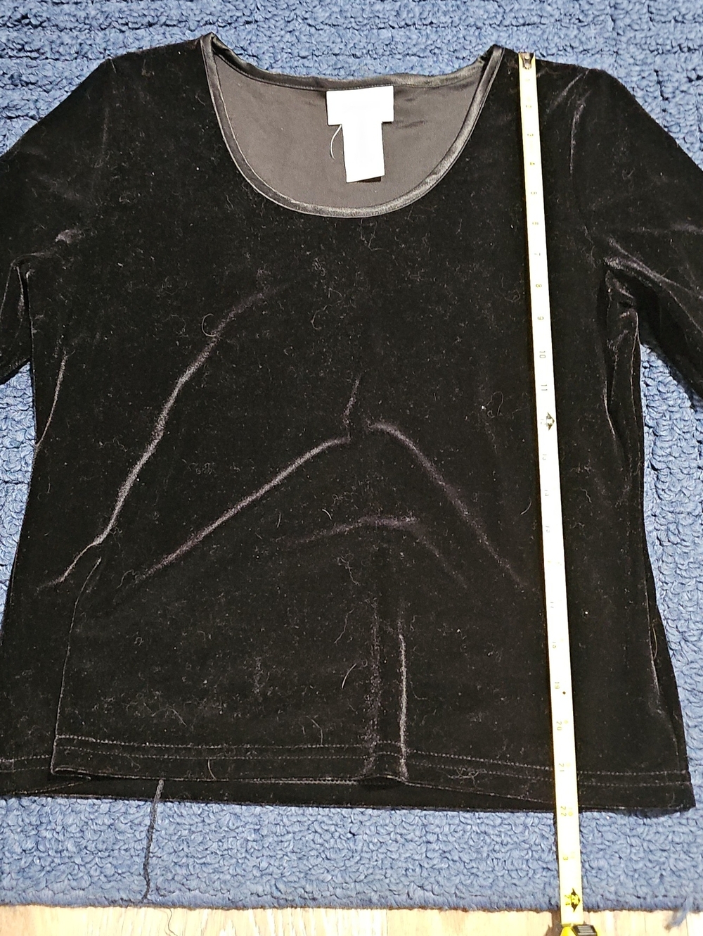 Worthington Black Velvet Long Sleeve Top